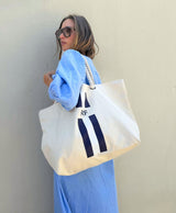 Monogram Stripe Beach Bag