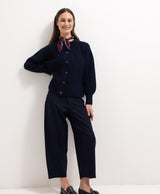 Wool Barrel Leg Trousers