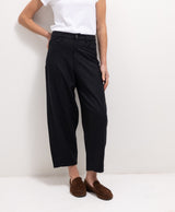 Wool Barrel Leg Trousers