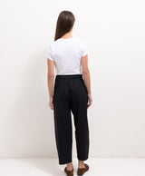 Wool Barrel Leg Trousers