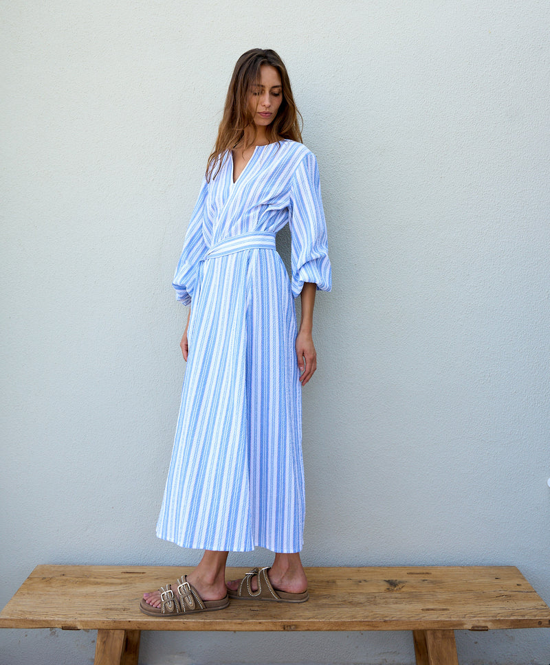 Seersucker Striped Kaftan
