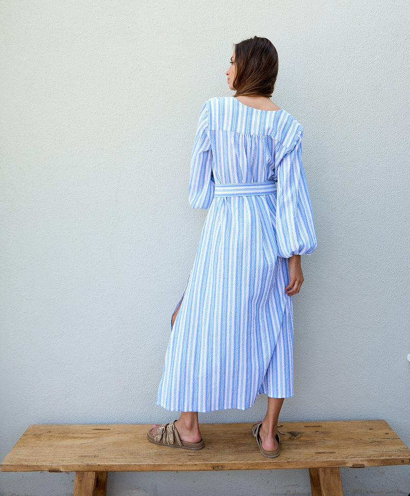 Seersucker Striped Kaftan