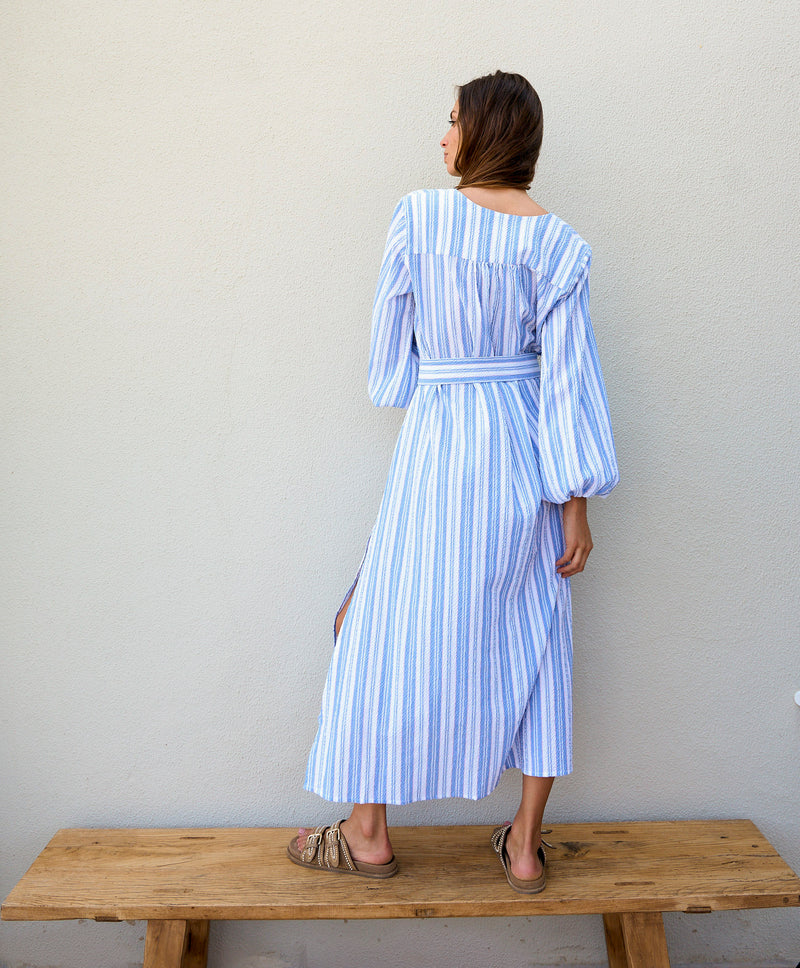Seersucker Striped Kaftan