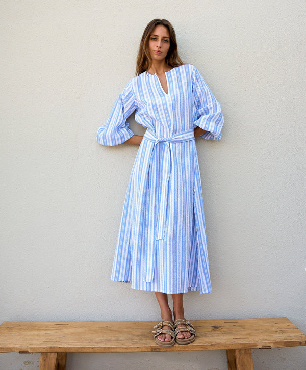 Seersucker Striped Kaftan