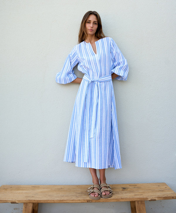 Seersucker Striped Kaftan