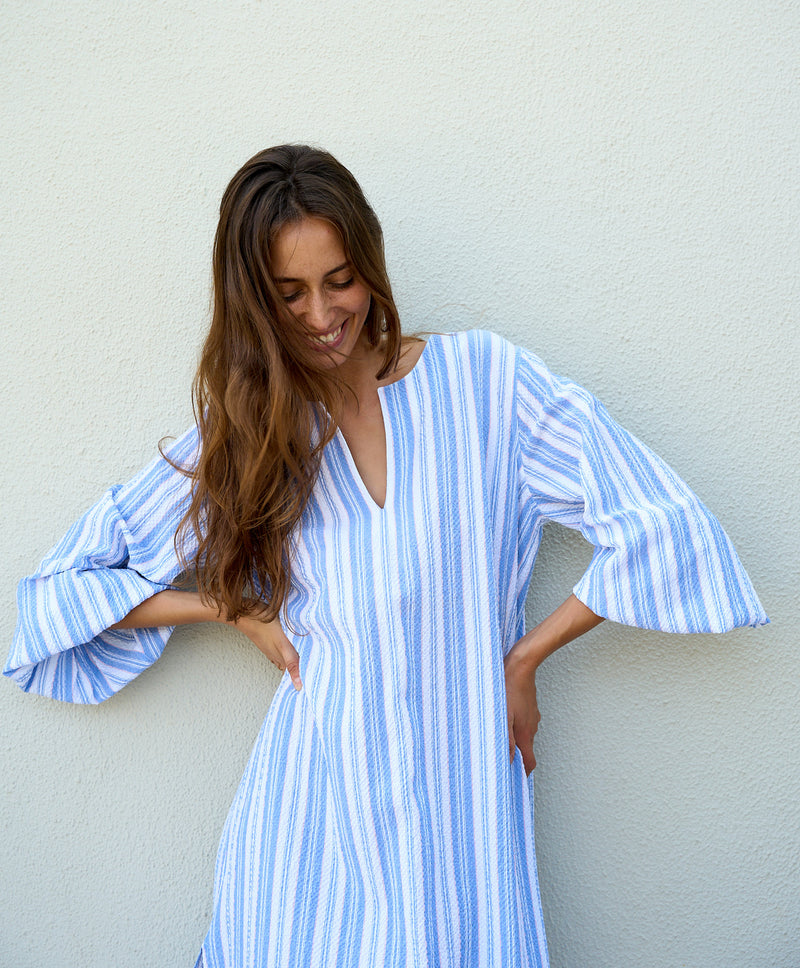 Seersucker Striped Kaftan