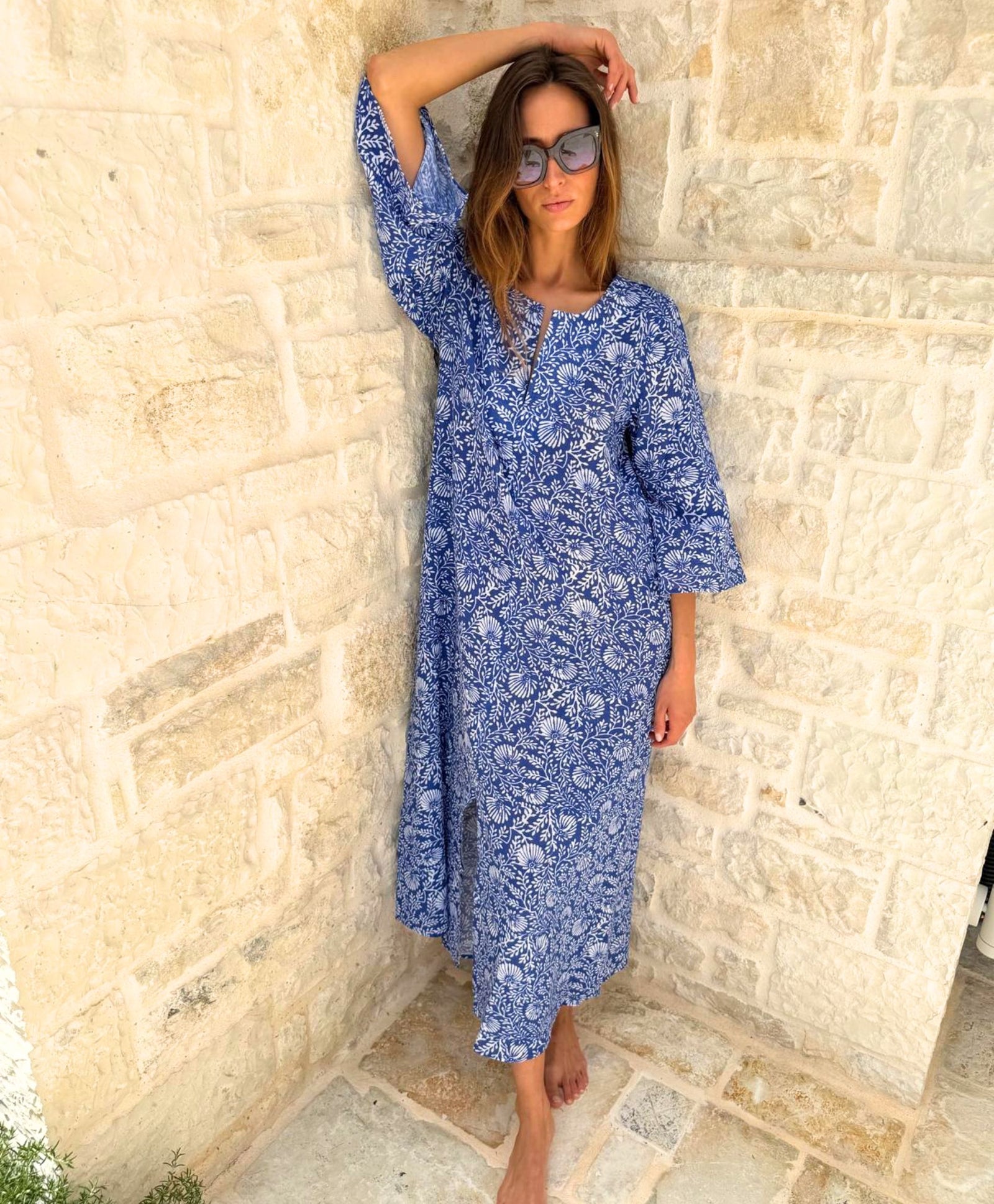 Blue White Batik Dress | Dresses | Clothing | Rae Feather