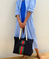 Monogram Stripe Beach Bag
