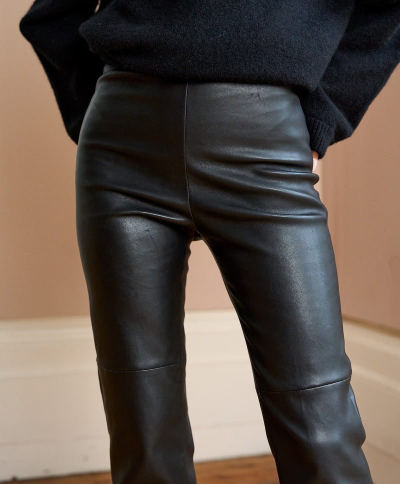 Suzie Stretch Leather Kick Flare