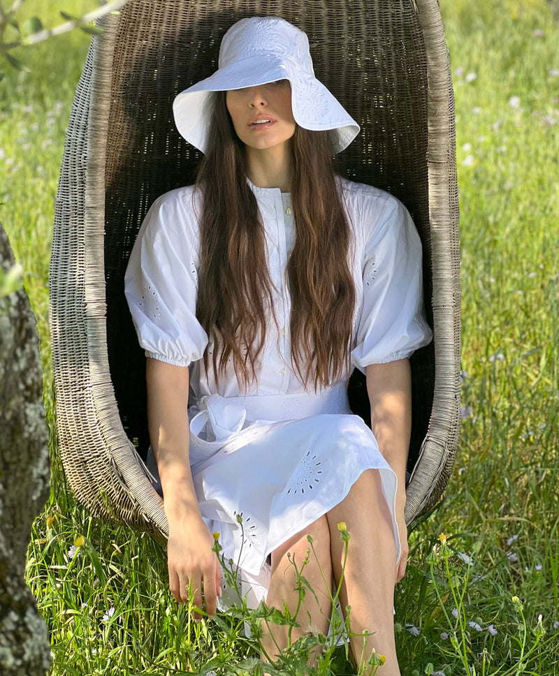 Embroidery Anglaise Wide Brim Hat