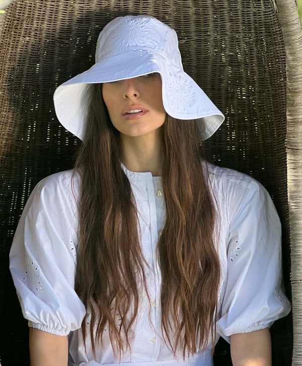 Embroidery Anglaise Wide Brim Hat