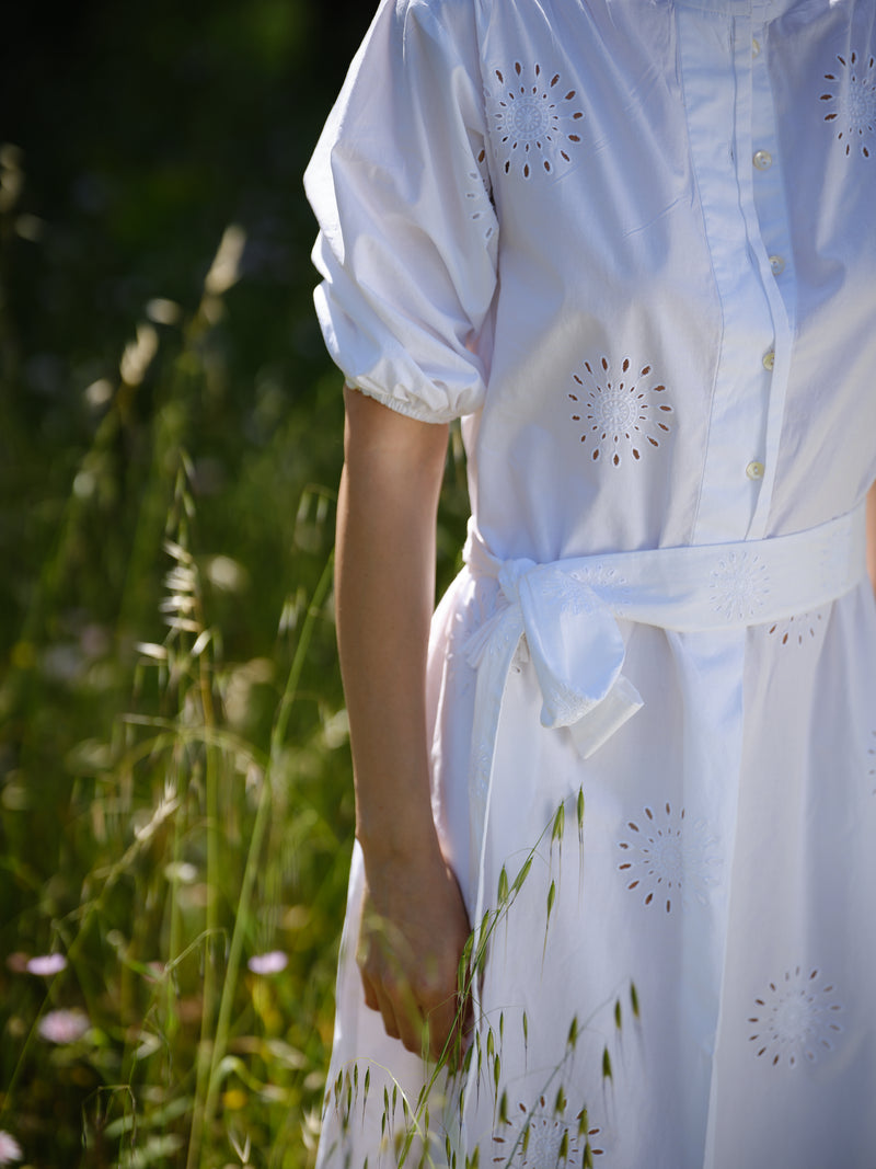 White Embroidery Poplin Anglaise Dress | Dresses | Clothing | Rae ...