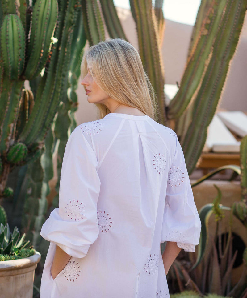 White Embroidery Poplin Anglaise Dress | Dresses | Clothing | Rae ...