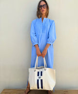 Monogram Stripe Beach Bag