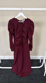 252 - BURGUNDY LONG SLEEVE DRESS MEDIUM