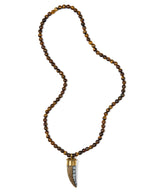 Brown beaded Horn Necklace