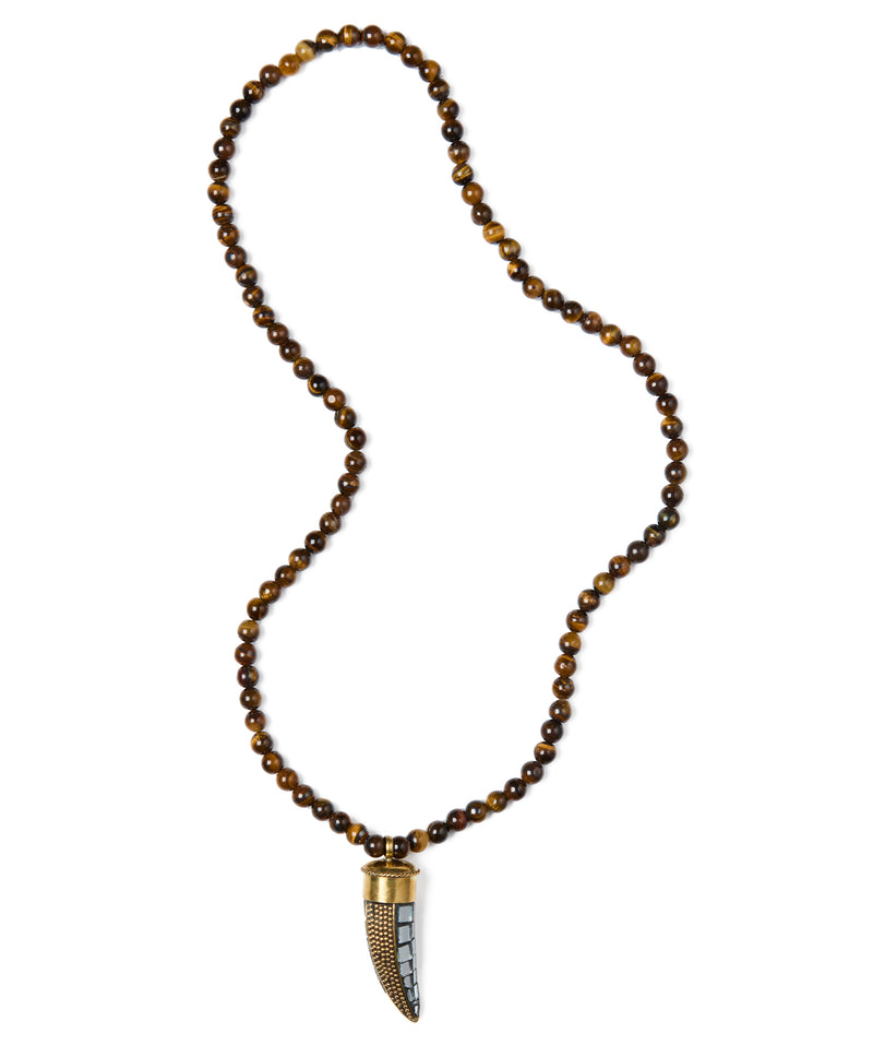 Brown beaded Horn Necklace