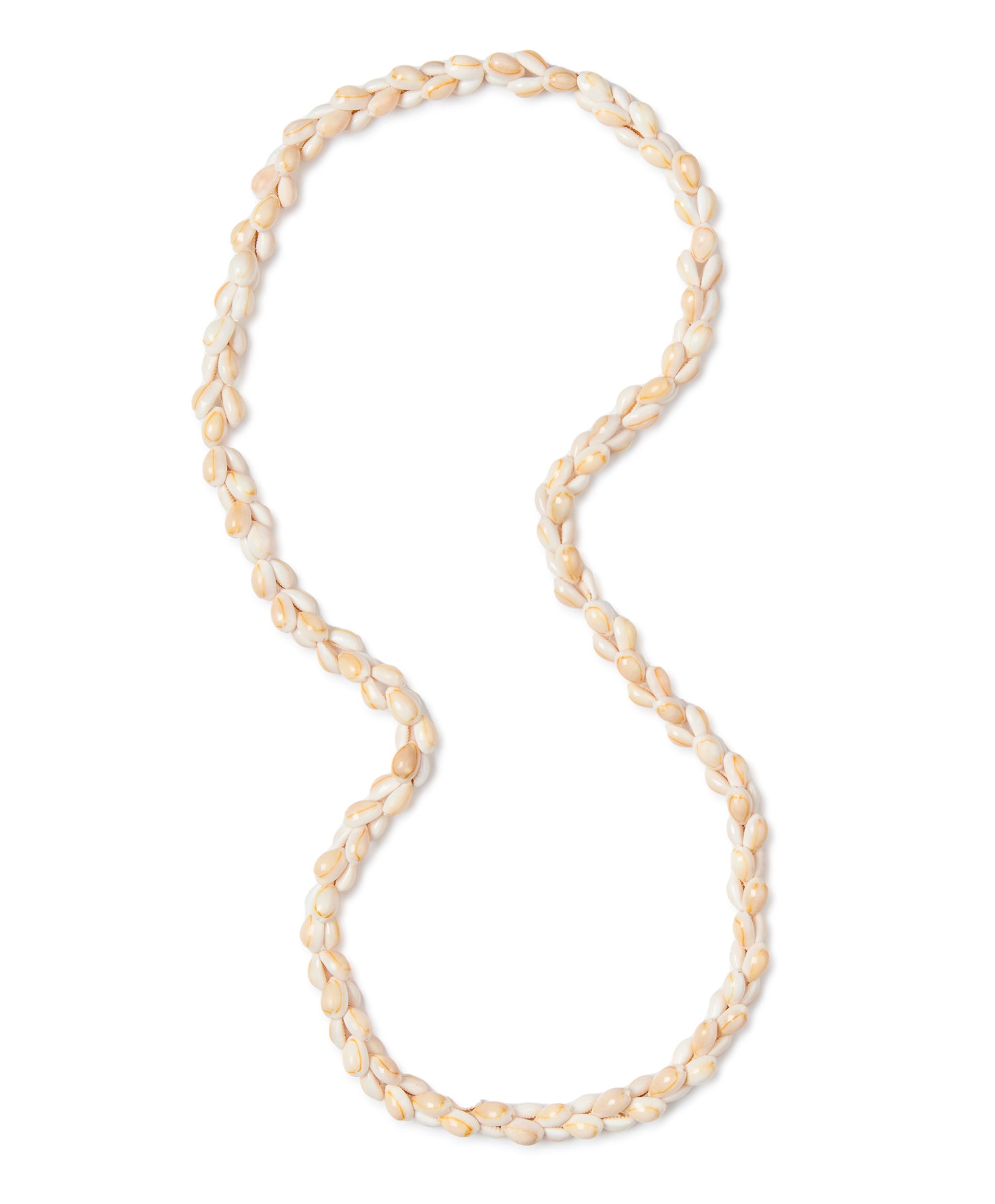 Cream Long shell Necklace Necklace Jewellery Accessories - Technical View