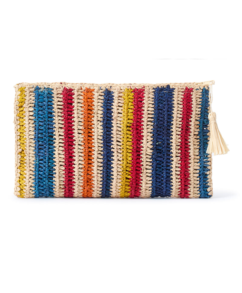 Striped  Raffia Purse