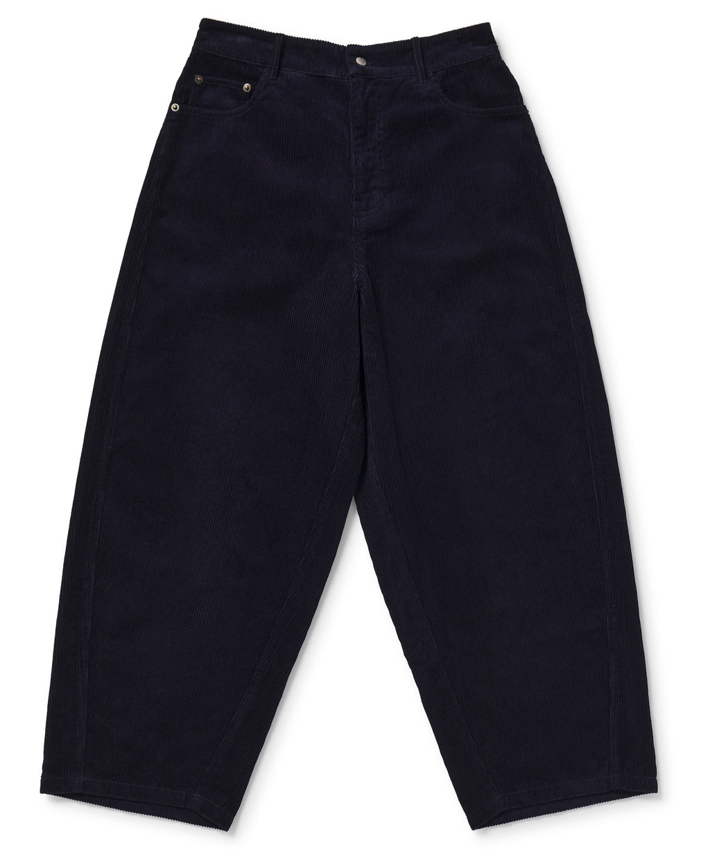 Navy Corduroy Barrel Leg Jeans Trousers & Jumpsuits Clothing Rae