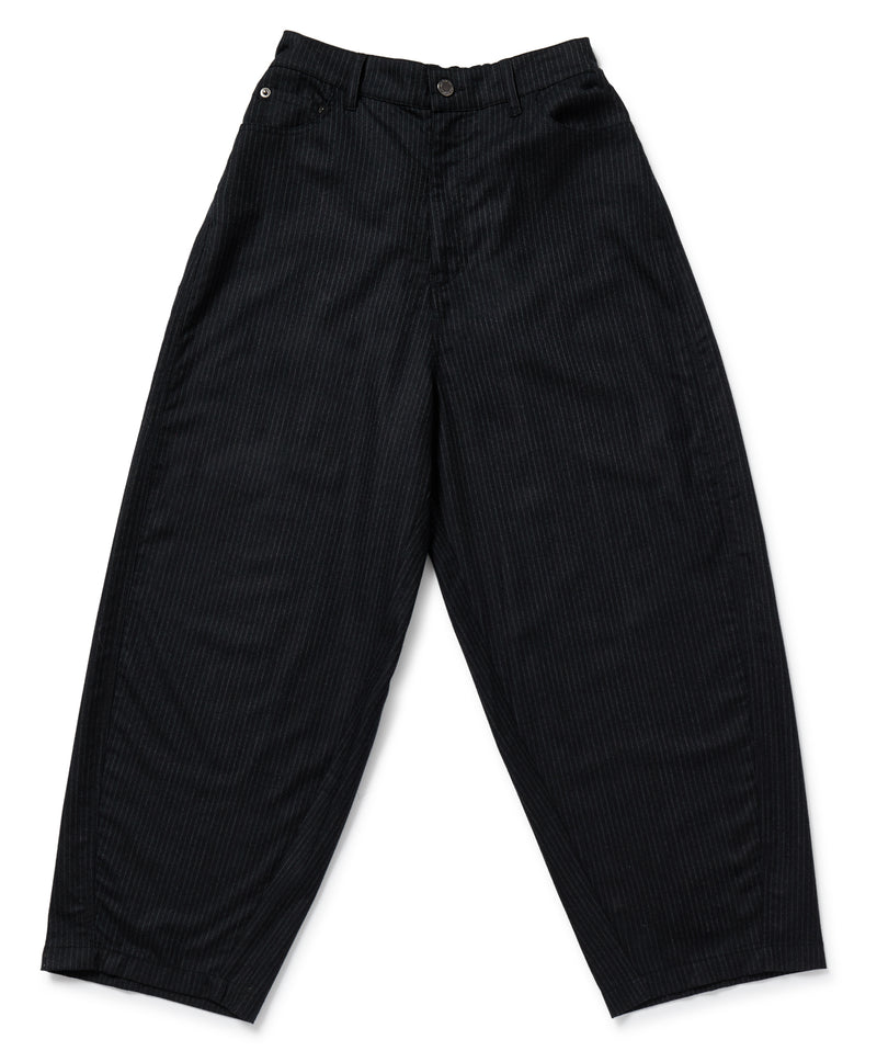 Wool Barrel Leg Trousers