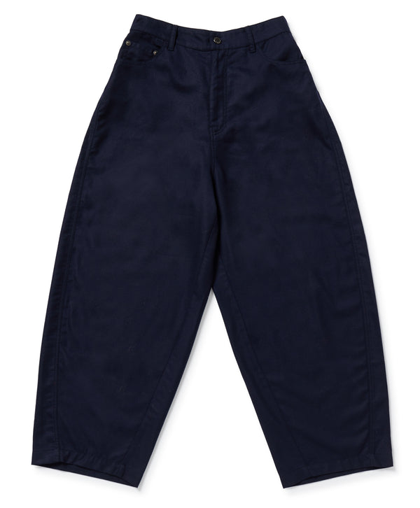 Wool Barrel Leg Trousers