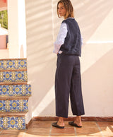 Wool Barrel Leg Trousers