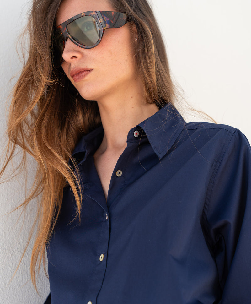 Navy Riley Shirt | Tops & Shirts | Clothing | Rae Feather