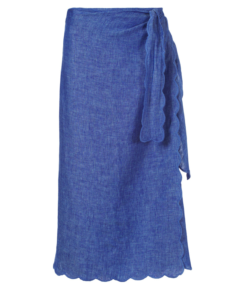 Scallop Edge Judy Linen Skirt