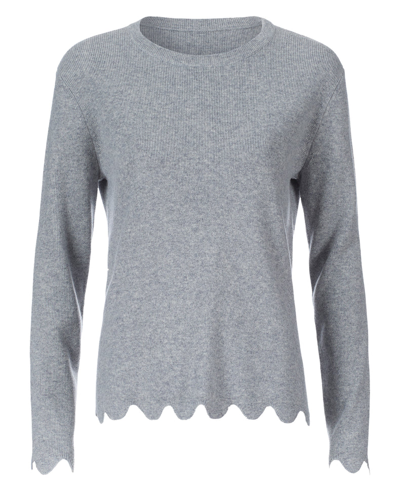 Scallop Edge Wool Sweater