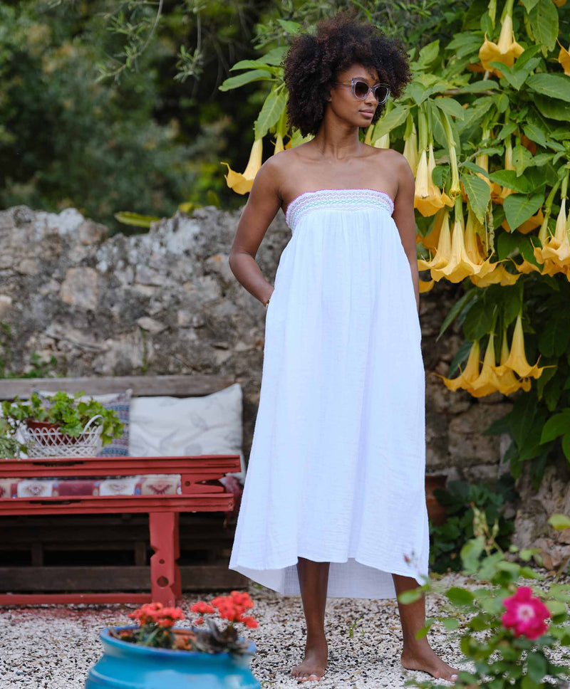 Smocked Cheesecloth Dress