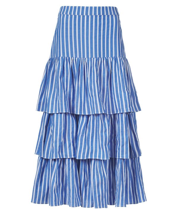 Stripe Cotton Frill Skirt
