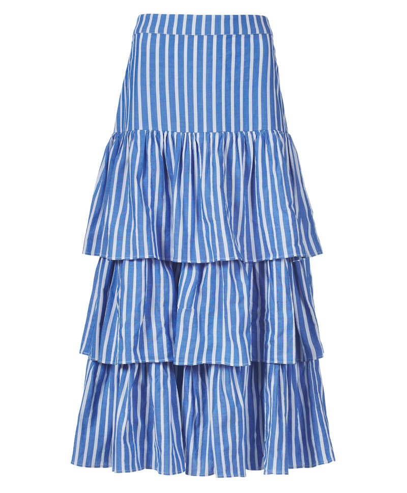 Stripe Cotton Frill Skirt