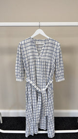 11- SAMPLE SALE WHITE CHECKED DRESS SMALL