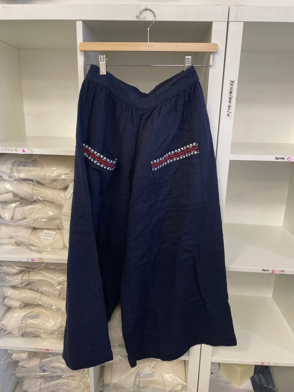 Sample sale - Cheesecloth Culottes Navy -SMALL