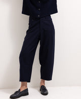 Wool Barrel Leg Trousers