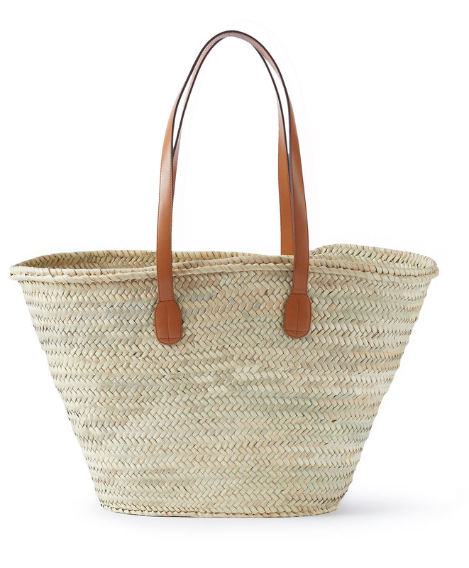 Personalised Tan Long Handle Basket | Accessories | Rae Feather