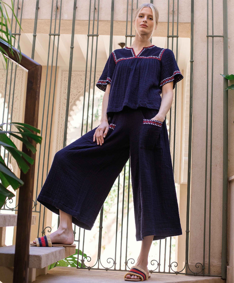 Embroidery Cheesecloth Fifi Culotte