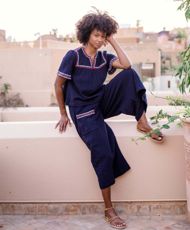 Embroidery Cheesecloth Fifi Culotte