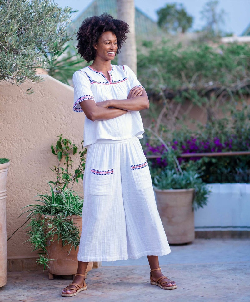 Embroidery Cheesecloth Fifi Culotte