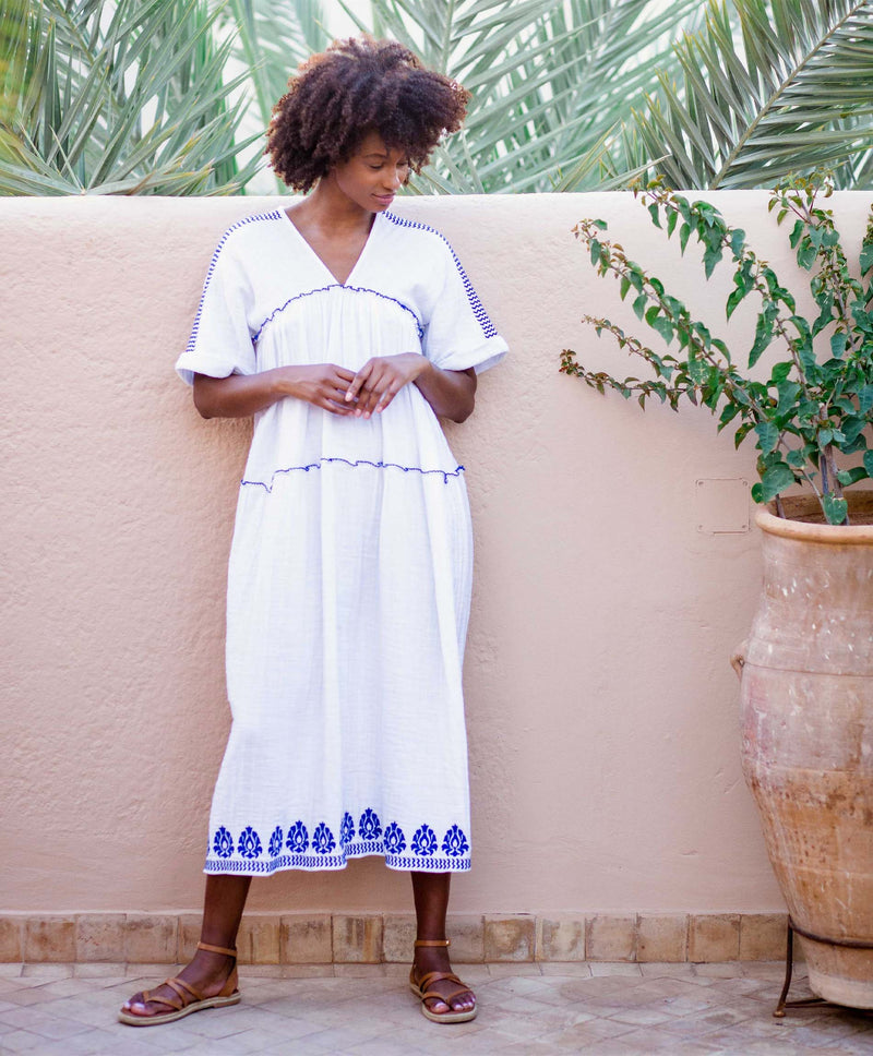 Embroidery Gauze Provence Dress