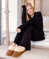 Rae feather top slippers