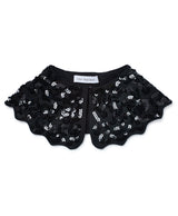 hand embellished sequin womens black collar