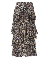 Leopard Layered Pleat Skirt
