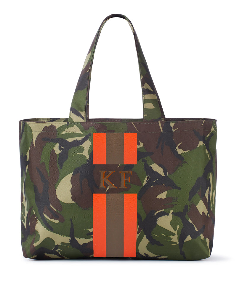 Personalised Striped Camouflage Rae Tote