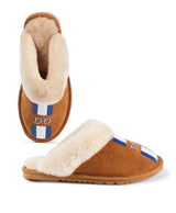 womens sheepskin fur slip on striped personalised slippers