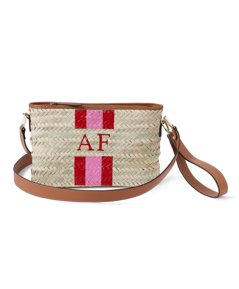 personalised eliza straw clutch cross body bag