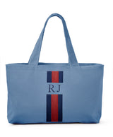 blue canvas personalised striped rae tote hand bag tote