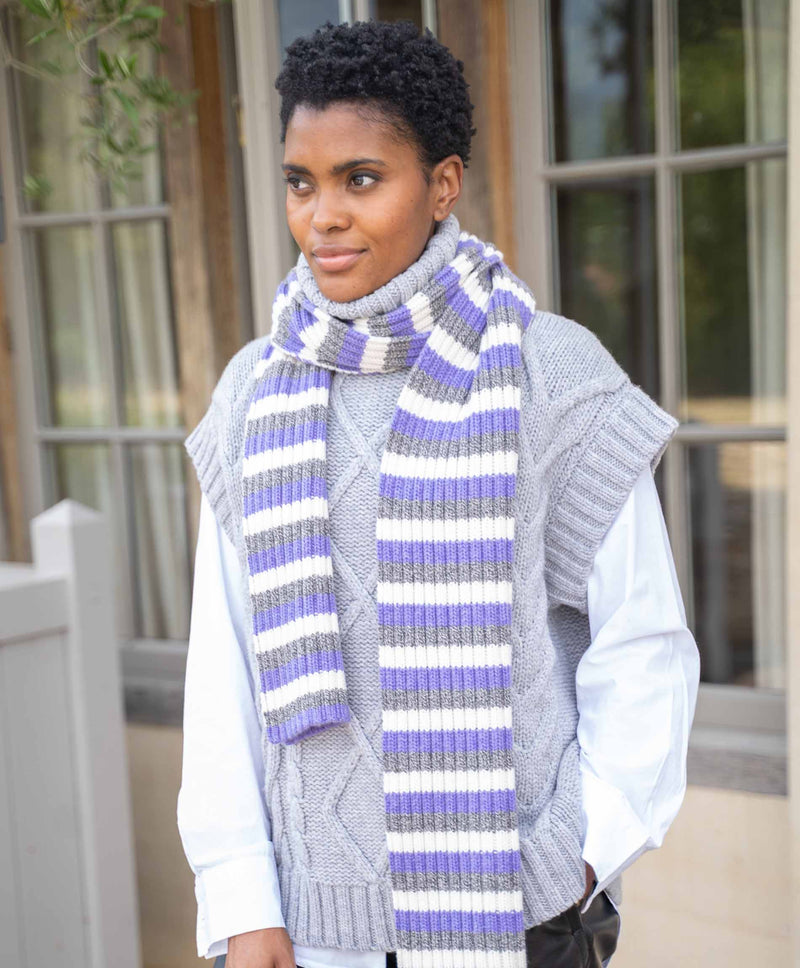 Stripe Wool Cashmere Scarf
