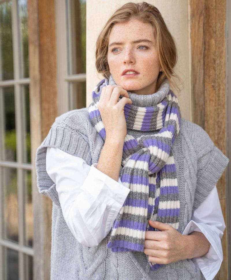 Stripe Wool Cashmere Scarf